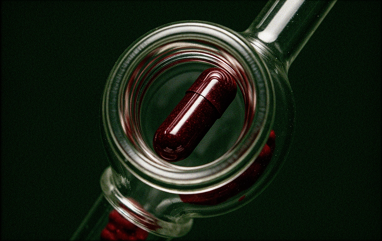 Abstract high-contrast laboratory glass representation of data protection